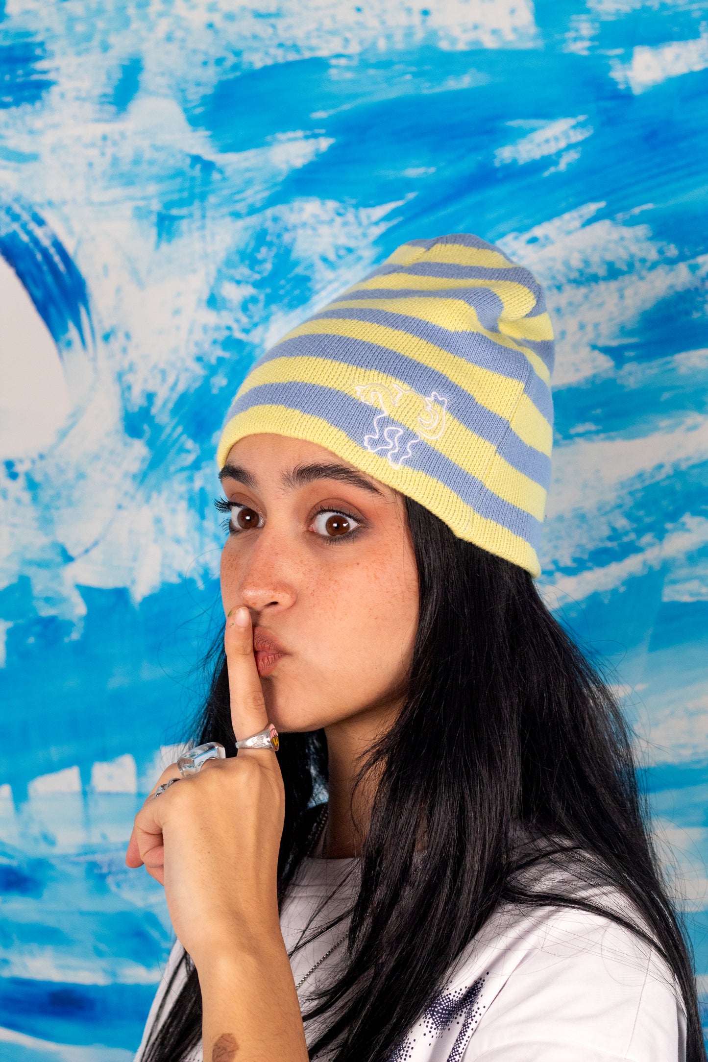 Stripe Beanie "RAYURES DE DEBILE" Yellow (pre-order)