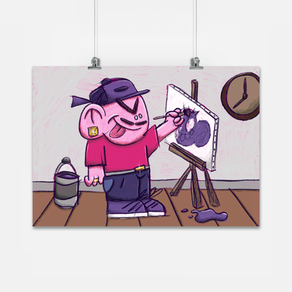 Print A3 "DEBILOS PEINTRE"